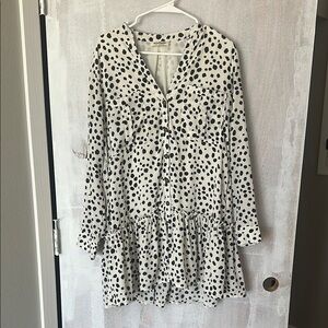 Chic Black and White Polka Dot Dress